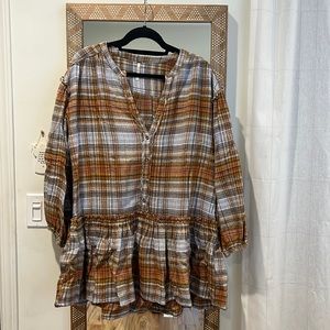 RARE Free People Alexa Plaid Mini Dress